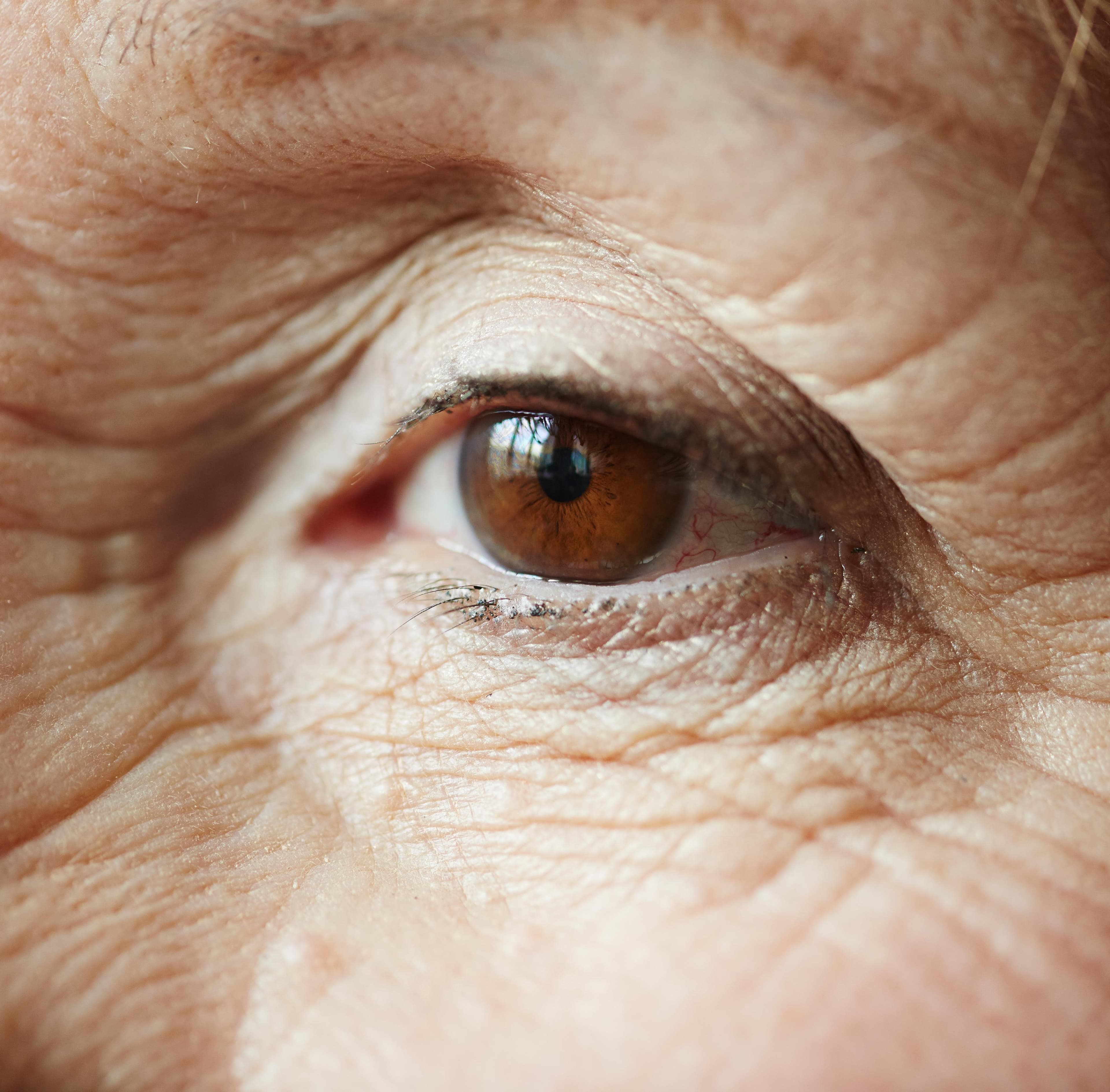 Close-up of an elderly woman's eye